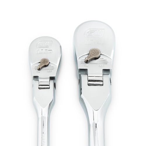 Image of GEARWRENCH 2 Piece 1 /4inch and 3 /8inch Drive 120XP Flex Head Teardrop Ratchet Set, Dual Material - 81204P