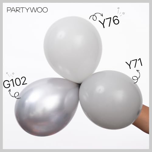 Image of PartyWoo Gray Balloons 50 pcs 5 Inch Small Mini Matte Grey Latex Balloons for Baby Shower Gender Reveal Graduation Woodland Wedding Anniversary Elephant Birthday Party Decorations Gray-Y71