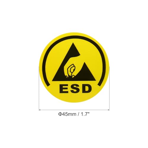 Image of MECCANIXITY 100pcs ESD Labels Static Caution Warning Stickers Label for Electronic Sensitive Devices, 4.5cm