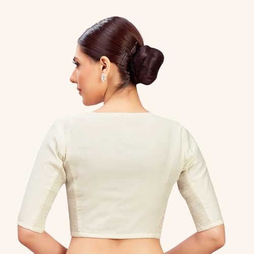 Image of Studio Shringaar Women's Cotton Stretchable (Smocked) Readymade Saree Blouse with Underarm Sweat Pads (Pack of 14 Pads)
