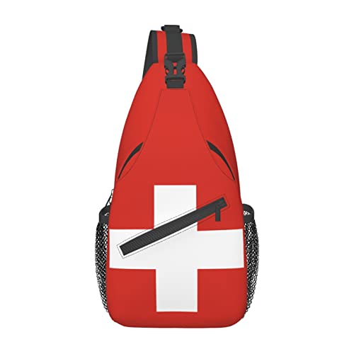 Mochila Swiss Flag Tipo Sling Negra Unisex miniatura 2