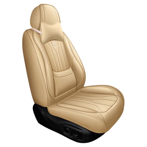 KIQOUO Car seat cover set suitable for Freelander Freelander 1 Freelander 2 Freelander S Discovery Evoque Suitable for car seat covers_Beige