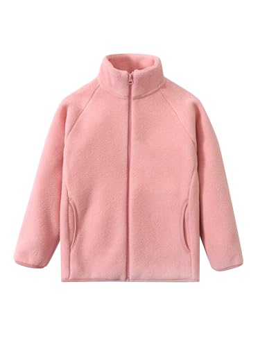 Girls Fleece Jacket Stand Collar Zip Up Fuzzy Coats Warm Fall Outerwear
