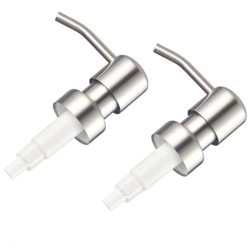 Baluue 2 Stück Edelstahl Seifenspender Pumpe Druck Emulsionspumpe Handpresse Ersatz Pumpkopf für Lotion Flaschen Langlebig Einfach zu Montieren für Küche Bad