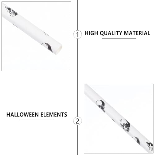 100 pitillos desechables con diseño de calavera Halloween miniatura 6