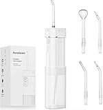 PureGleam Water flosser Teeth Picks - Portable Rechargeable Travel Irrigation Cleaner IPX7 Waterproof Electric Flossing Teeth Cleaning,White