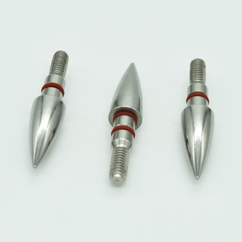 YIMEI 12pcsField Points Archery ArrowTips100-200 Grain Field Points5/16inch Screw in Bullet Points Arrowheads Broadheads for Crossbow Recurve Bow Compound Bow (100Grains)