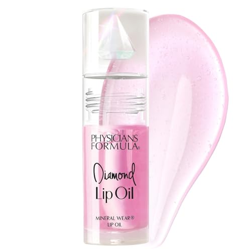 Physicians Formula Mineral Wear Diamond Lip Oil Pink Diamond – Aceite Labial Nutritivo de Alto Brillo Híbrido Suero con Diamond Dust y Vitamina E – Gloss Hidratante
