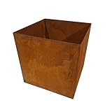 Bornhöft Pflanzkübel Metall Edelrost 25x25x25 cm – Rost Pflanzgefäß für Garten, Terrasse & Balkon – Moderner Blumentopf in Edelrost Optik – Wetterfester Pflanztopf