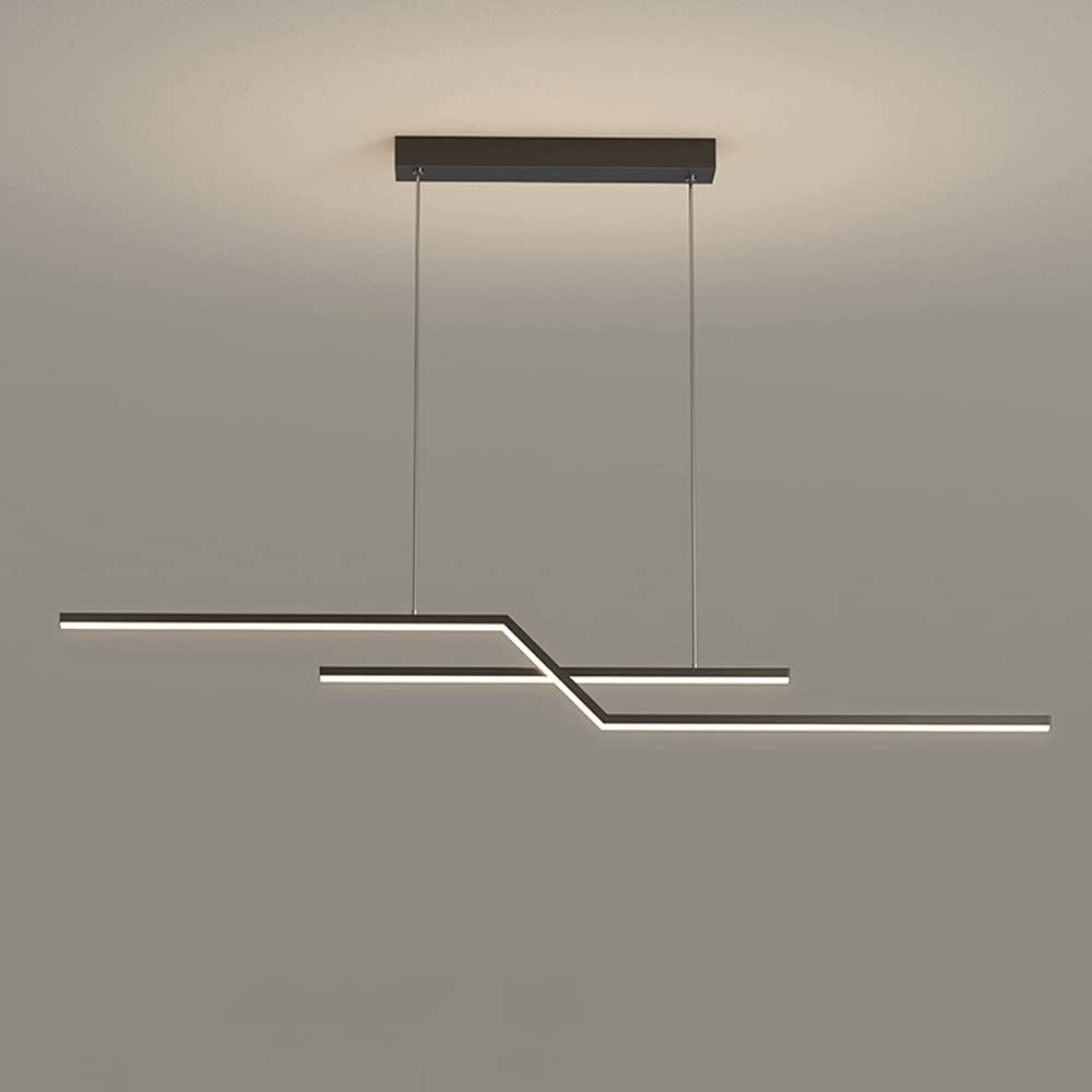 CSXSXAUO Geometric Linear Pendant Lights, Creative Musical Notehanging Light Wrought Iron Suspension Lighting with Acrylic Shade Droplight, Modern LED Chandeliers for Bedroom, Island Lamp