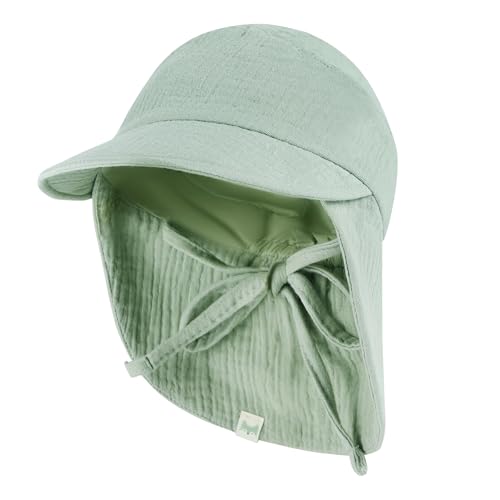 Petinard Label Musselin Schirmütze Sonnenhut mit Nacken- und Ohrenschutz...