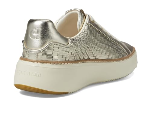 Cole Haan Cole Haan Women's Grandpro Topspin Sneaker, Soft Gold Genevieve Weave Leather/Ivory, 8.5