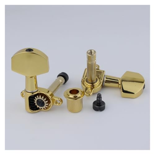 1 Set Of PRS Style Front Locked Guitar Tuner, 3+3(GD GDHandle)