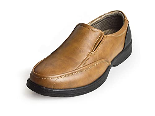 [ウイルソン] ウォーキングシューズ メンズ コンフォートシューズ 履き易い 衝撃吸収 軽量 低反発 フォーマル スニーカー 快適 幅広 防滑 ビジネス 靴 シューズ 通勤通学 26.5 cm(27cm相当) 3E スリッポン キャメル