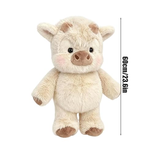 Peluche vache 60 cm grand compagnon doux et réaliste