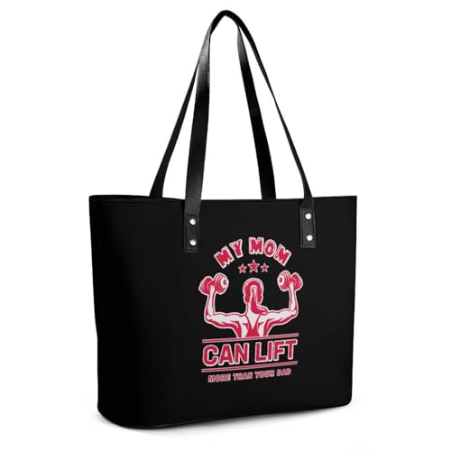 Mom Lift More Than Dad Women's Leather Handbag Shoulder Bag Tote Purse Bags for Shopping Travel3