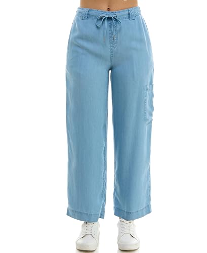 Zac & Rachel Women's Tencel Ankle Length Pant with Tieable Belt