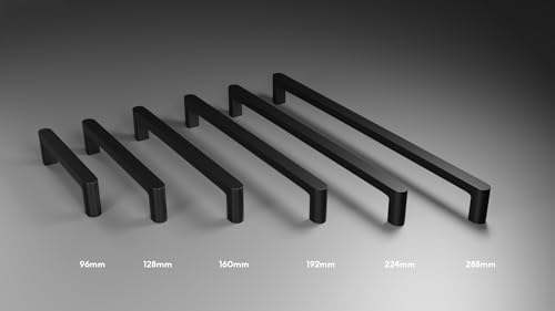 Image of Atlantic Cabinet Pull Handle Black Coated, Total Length 11.80 inch, Hole-to-Hole 288 mm, Pack of 6