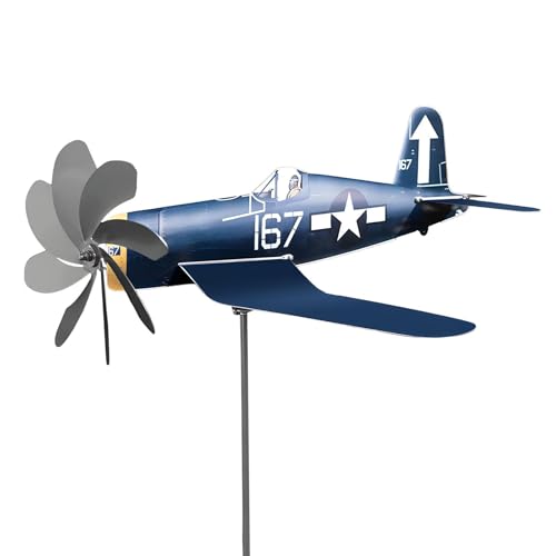 Veleta De Avión - Molino De Viento para Jardín Al Aire Libre | Veleta De Metal | Decoración Para Césped, Patio Y Jardín 35x18x9cm