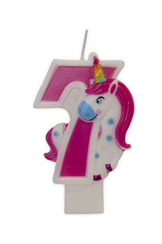 Candele Compleanno Unicorno Numero - Da 0 A 9, Altezza 6cm, Per Torte E Dessert Festivi - Foto 6