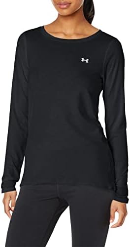 Under Armour Women's HeatGear Armour Long-Sleeve T-Shirt , Black (001)/Metallic Silver , Medium