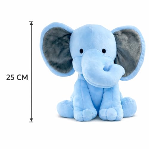 Image of Cute Elephant Soft Toy 25 CM - Ultra Soft Plush Stuffed Animal for Kids & Babies | Huggable Teddy Elephant Toy for Boys & Girls | Birthday Gift, Baby Toy, Nursery Decor (Color May Vary)