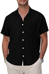 Black Cotton Button Down Shirt Men