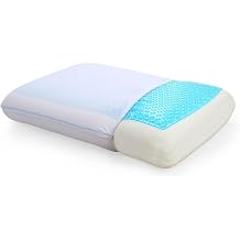 Cool Gel Cooling Pillow for Sleeping, Cooling Memory Foam Pillow for Hot Sleepers, Reversible Ergonomic Design, Pressure Relief, Spine Alignment, Side, Back Contouring Support