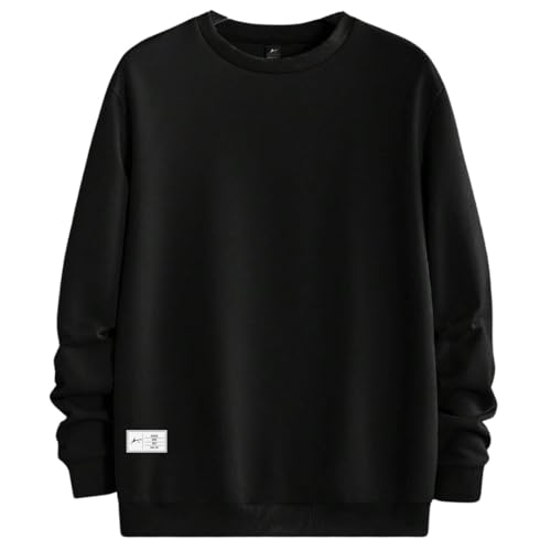 Image of PROSHARX Men's Essential Patch Sweatshirt | Warm, Fleece & Comfortable Round Neck Sweatshirt