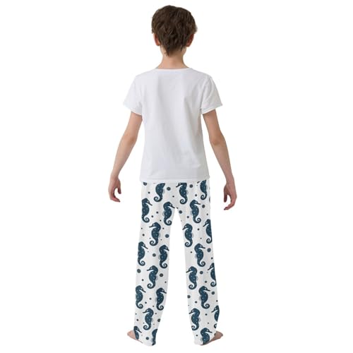 ZZXXB Hippocampus Polka Dot Boys Long Pants Soft Trousers Elastic Waist Kids Lounge Bottoms with Pockets S-XL3