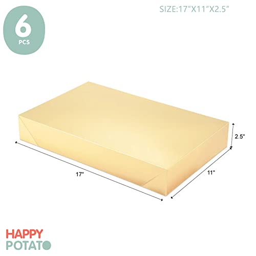 HAPPY-POTATO-6-Christmas-Extra-Large-Gift-Boxes-with-Lids-17x11x25-Inches-Apparel-Gift-Boxes-Gold-Shirt-Gift-Boxes-for-Clothes-Gift-Wrap-Boxes-Grain-Texture-Gold