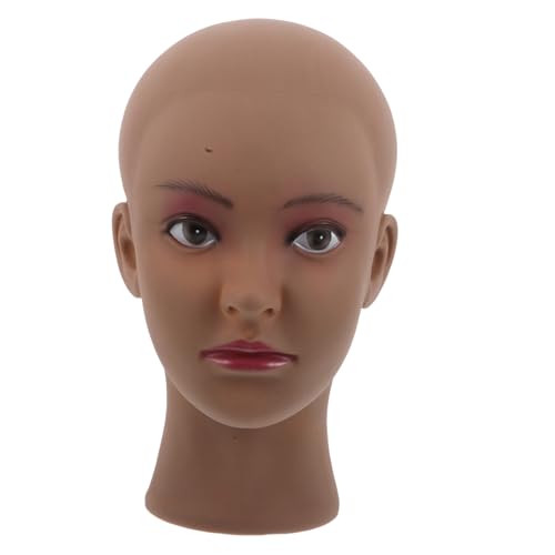 FOYTOKI Female Bald Mannequin Head for Wig Styling Pvc Realistic Head Mold Makeup Cosmetology Training