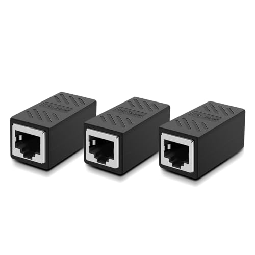 Image of ZUZONG 3 PCS Gigabit RJ45 Coupler, Ethernet Extender Connector in Line Coupler for Cat8 /Cat7 /Cat6 /Cat5e /Cat5 Ethernet Cable Extender Adapter Female to Female (Black)