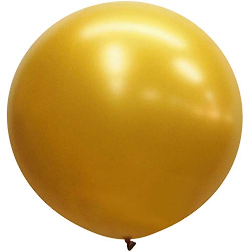 Neo LOONS 36 Inch Giant Latex Balloons, Pearl Gold Round Balloons for Birthdays Weddings Receptions Festival Party Decoration, Pack of 10 Pcs