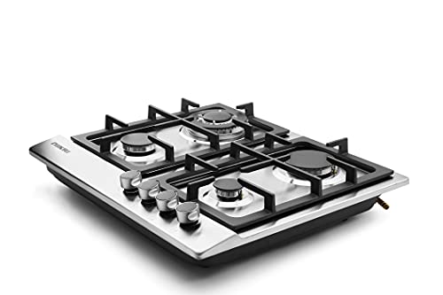 Nikai 4 Burner Gas Hob with Auto Ignition, Cast Iron Support, Full Safety Features, Straight Flame, Stainless Steel Body, Rapid Burner, Semi-Rapid Burner, Auxiliary Burner - NGH3005N