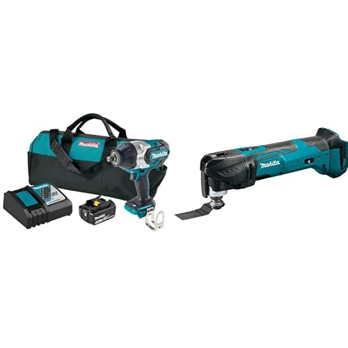 Image of Makita XWT19T 18V LXT Brushless 3-Speed 1 /2 inch Sq. Drive Impact Wrench Kit w /Detent Anvil with bonus XMT03Z 18V LXT Oscillating Multi-Tool