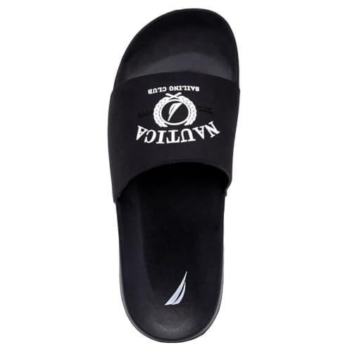 Image of Nautica Men's Open Toe Slide Sandals - Comfortable Indoor & Outdoor Shower Slippers