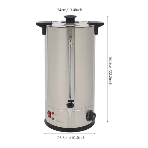 Image of 3.96 Gallon Electric Hot Water Dispenser, 1400W Stainless Steel Commercial Water Boiler and Warmer, 110V Temp Adjustable Tabletop Tea Coffee Urn for Parties (3.96Gal Sliver)