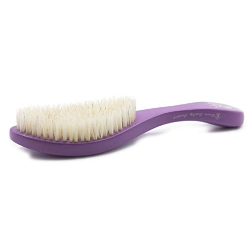 Crown Quality Products Original Contour 360 Wave Brush - Medium - Mixed Boar Bristles, Wooden Body And Handle, Violet #TOP1