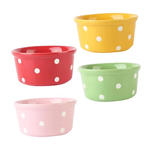 LAPYAPPE 4pezzi Ciotole Ceramica Per Budino Design Creativo Multiuso Per Forno e Dessert Per Soufflé Uova Al Vapore e Frutta Vivaci