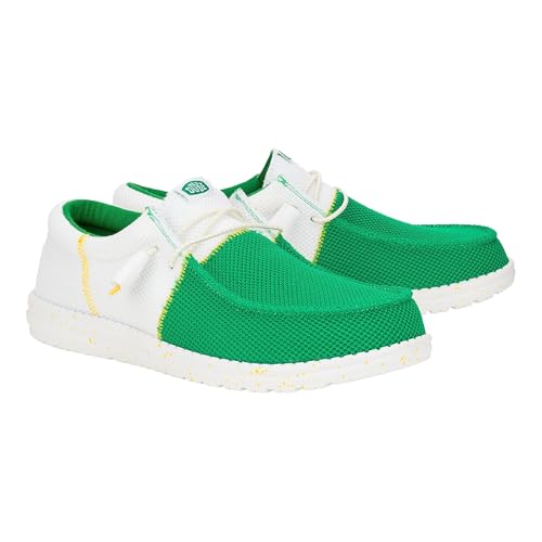 HEYDUDE Men Wally Tri Varsity Mesh White/Green 10 Medium