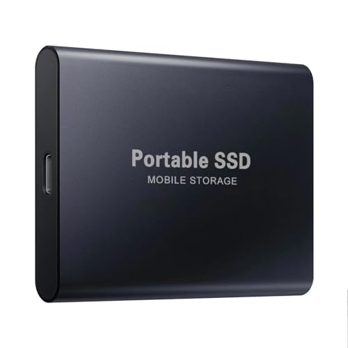 Generico SSD portátil de alta velocidad - SSD externo de 1050 MB, ultrafino y a prueba de golpes, compatible con PC, Mac, Android, iPhone, iPad - Disponible en 8 TB/16 TB/32TB/64TB/128TB(negro)