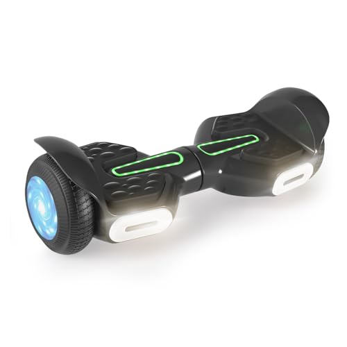 SIMATE 6.5" Scooter, Bluetooth Music Speaker and LED Light, Top 8.5mph & 8.5 Miles Range Power by Dual 250W Motor, Gifts for Kids Adults Boys, for All Ages