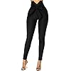 Umenlele-Womens-High-Waist-Skinny-Pencil-Pants-Bow-Tie-Front-Stretchy-Trouser-with-Belt-Black-Small Umenlele Women’s High Waist Skinny Pencil Pants Bow Tie Front Stretchy Trouser with Belt Black# Small