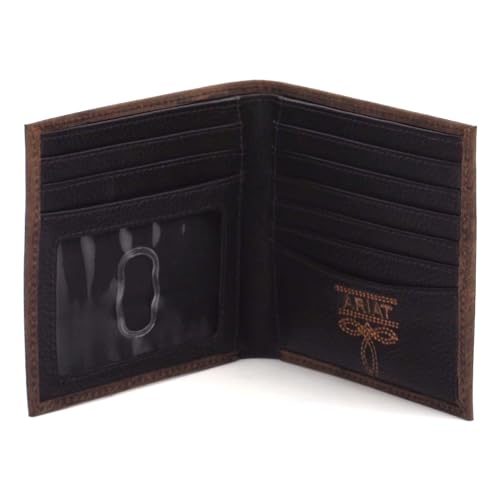 ARIAT Men's Genuine Crazy Horse Leather Bifold Wallet4