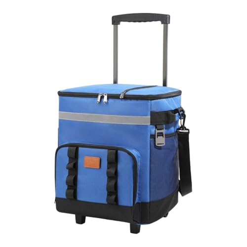 KESOTO Nevera Portátil con Ruedas, Bolsa Térmica, Portátil con Ruedas Y Asa, Adecuada para Picnics Y Patios, Azul