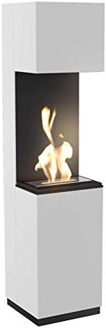 KRATKI Fireplace Sierra TÜV | Ethanol Fireplace 1700 mm x 405 mm | 0.5L Container | Standing Fireplace Without Glazing | White | TÜV Certified