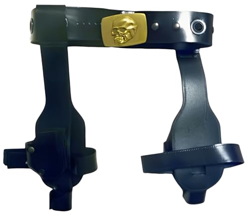 Sexy Skull And Bones Holster Belt Buckle Costume (M) Black
