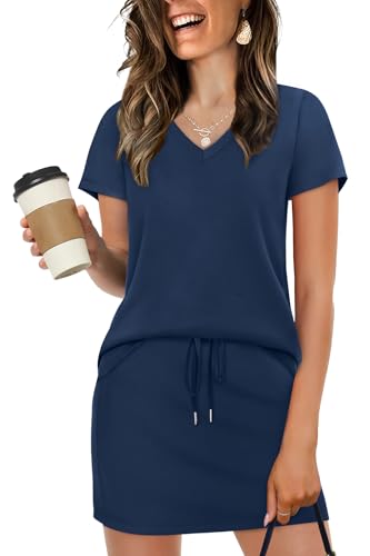 Niashot 2 Piece Skirt Sets For Women Summer 2026 Tennis Golf Outfits For Women Active Sports Matching Athletic Sets Soft Business Casual Outfits Cute Trendy Clothing Navy Blue M