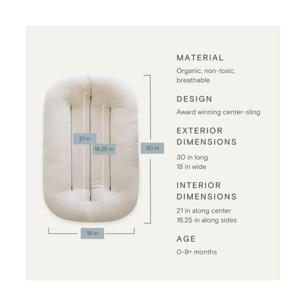 Snuggle Me Extra Organic Cotton Cover for The Snuggle Me Infant Padded Loungers with Center Sling, Natural – Bild 7